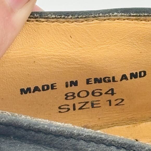 Vntg Dr Martens 8064 Sz 12 MADE IN ENGLAND Gray Woven Toe Mary Jane Buckle Shoes - Picture 8 of 8